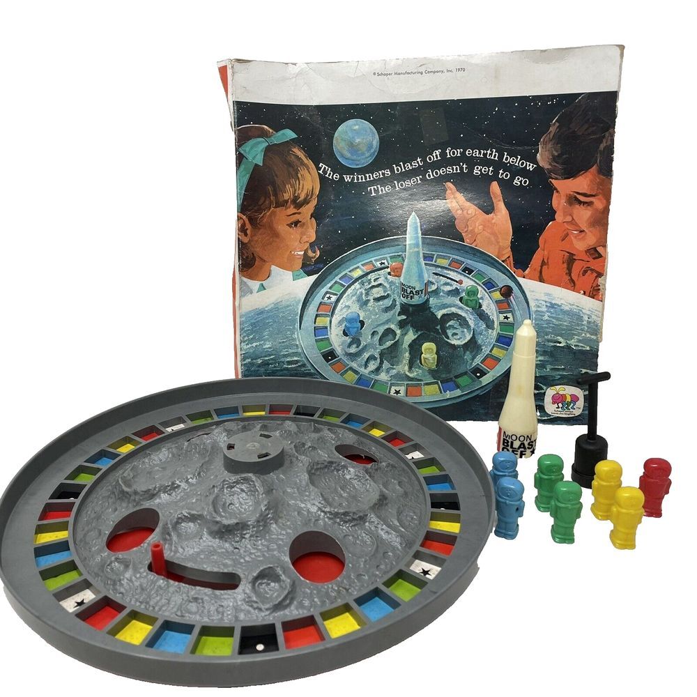Vintage 70s Moon Blast Off Game by Schaper Manufacturing Company RARE‎ For Parts